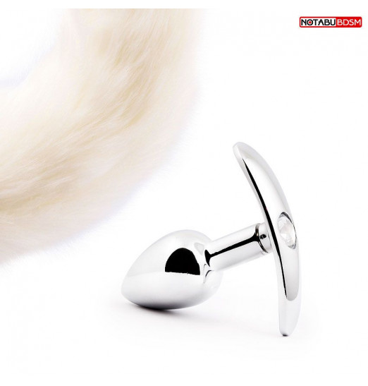 Игровой набор в белом цвете: ободок-ушки, пробка с кристаллом, хвостик