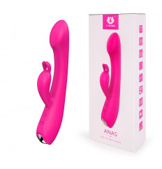 Ярко-розовый вибратор-кролик ANAS для G-стимуляции