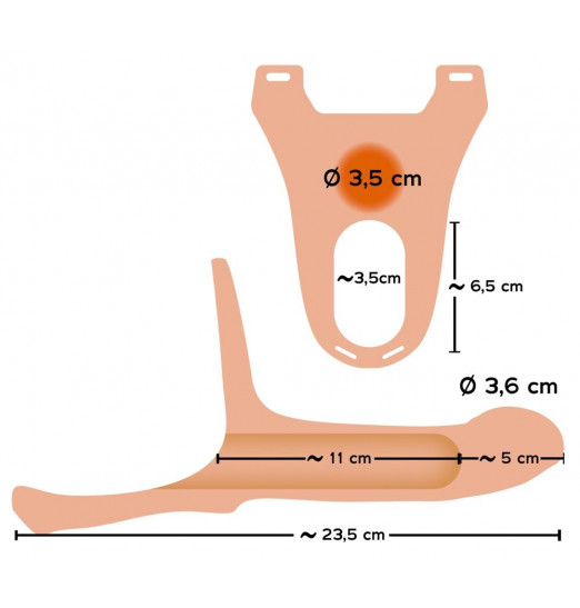 Силиконовый полый страпон на ремнях Silicone Strap-on - 16 см.