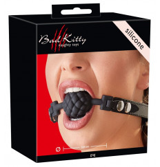 Черный силиконовый рельефный кляп Silicone Ball Gag