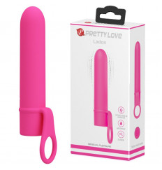 Розовый мини-вибромассажер с кольцом Ladon - 13,5 см.