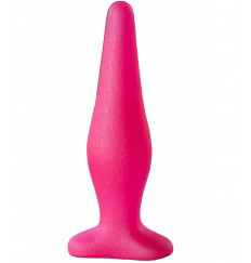 Розовая анальная пробка с узеньким кончиком - 14 см.