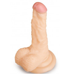Телесный фаллоимитатор на присоске - 16 см.