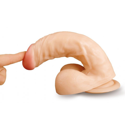Телесный фаллоимитатор на присоске - 22 см. Телесный фаллоимитатор на присоске - 22 см.