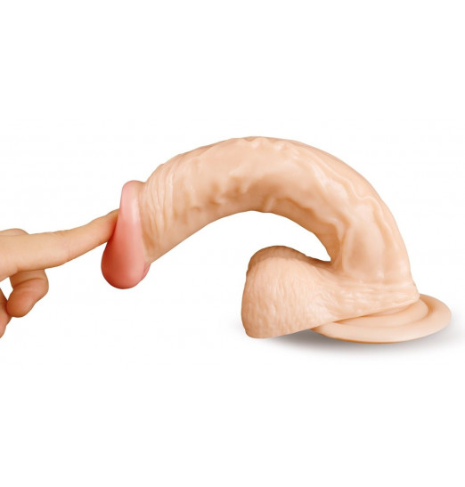 Телесный фаллоимитатор на присоске - 24 см. Телесный фаллоимитатор на присоске - 24 см.