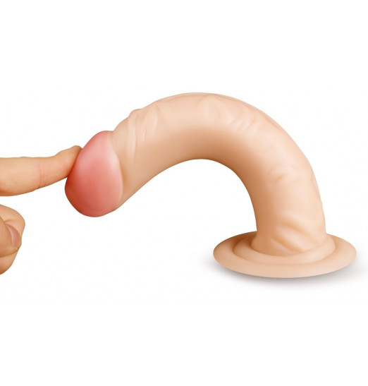 Телесный фаллоимитатор без мошонки - 21 см.