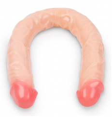 Телесный двусторонний фаллоимитатор - 48,5 см.