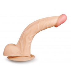 Телесный фаллоимитатор с подошвой-присоской - 22,5 см.