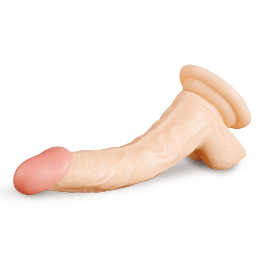Телесный фаллоимитатор с подошвой-присоской - 22,5 см.