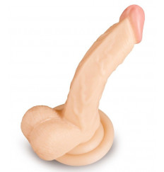 Телесный фаллоимитатор на присоске - 17,5 см.