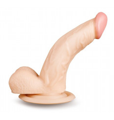 Телесный фаллоимитатор на присоске - 17,5 см.