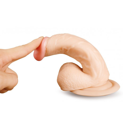 Телесный фаллоимитатор на присоске - 17,5 см. Телесный фаллоимитатор на присоске - 17,5 см.