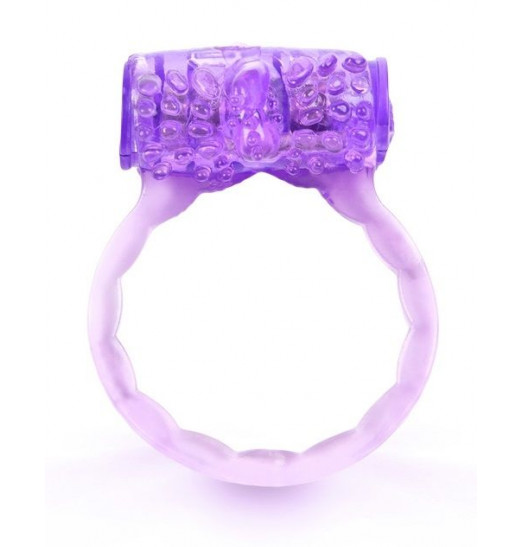 Фиолетовое эрекционное кольцо c вибропулей