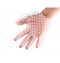 Прозрачная перчатка с рельефом для мастурбации