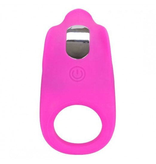 Ярко-розовое эрекционное виброкольцо Silicone Rechargeable Teasing Enhancer