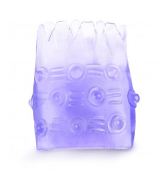 Фиолетовая рельефная насадка на пенис - 5 см.