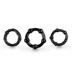 Набор из 3 эрекционных колец с бусинами