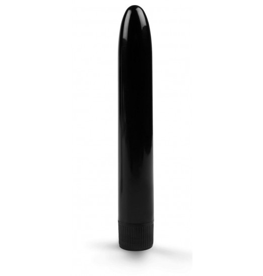 Черный гладкий вибратор - 15,5 см. Черный гладкий вибратор - 15,5 см.