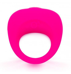 Розовое эрекционное кольцо с вибрацией