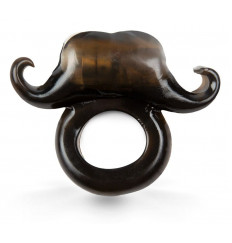 Черное эрекционное кольцо с вибрацией и усами