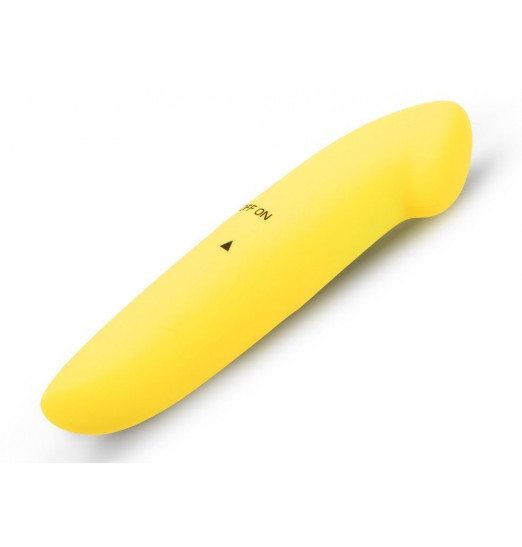 Желтый двусторонний мини-вибратор - 12,5 см.