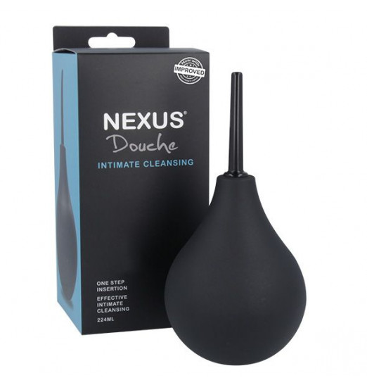 Черный анальный душ с обратным клапаном Non Return Valve Anal Douche