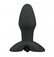Черная анальная пробка с вибрацией Dark Joy - 10,5 см.