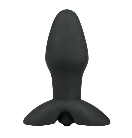 Черная анальная пробка с вибрацией Dark Joy - 10,5 см.