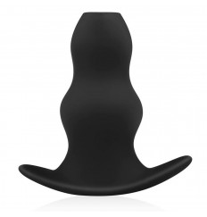 Черная анальная пробка с тоннелем Foxhole - 14 см.