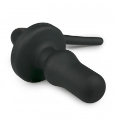 Черная анальная втулка Dog Tail Plug с хвостом