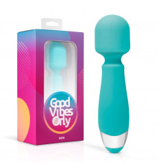 Зеленый wand-вибромассажер Aida - 16 см.