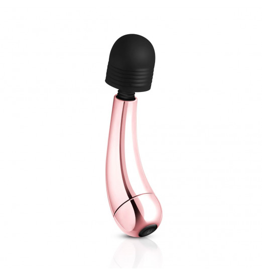 Золотисто-черный мини-вибратор Mini Curve Massager - 13 см.