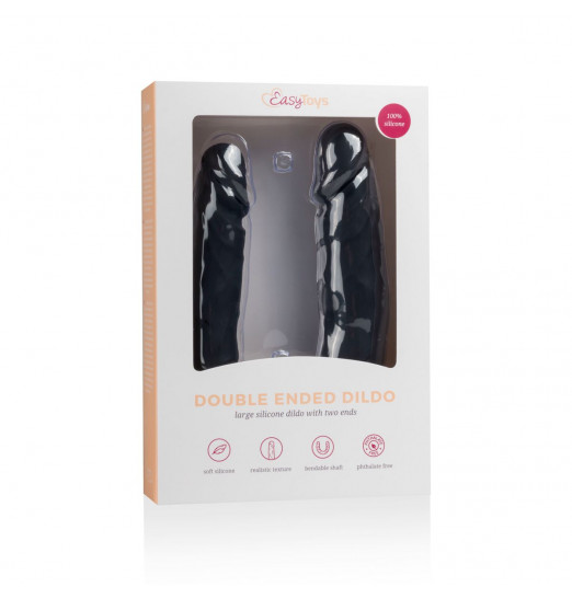 Черный двусторонний фаллоимитатор Double Ended Dildo - 40 см.