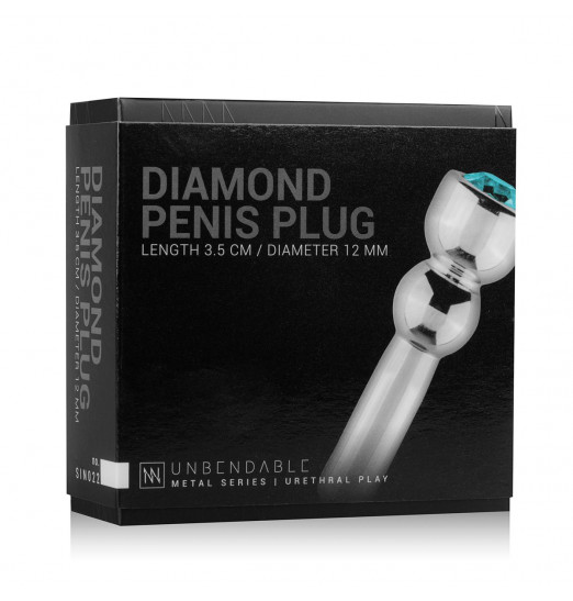 Серебристый уретральный стимулятор Sinner Penis Plug With Diamond - 5 см.