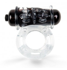 Прозрачное эрекционное кольцо c вибропулей