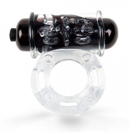 Прозрачное эрекционное кольцо c вибропулей
