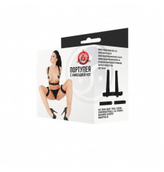 Черная портупея с фиксацией ног