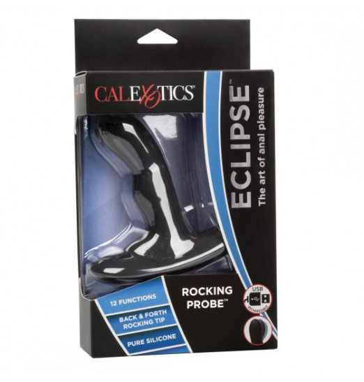 Чёрный вибромассажер простаты Eclipse Rocking Probe - 11,5 см. Чёрный вибромассажер простаты Eclipse Rocking Probe - 11,5 см.