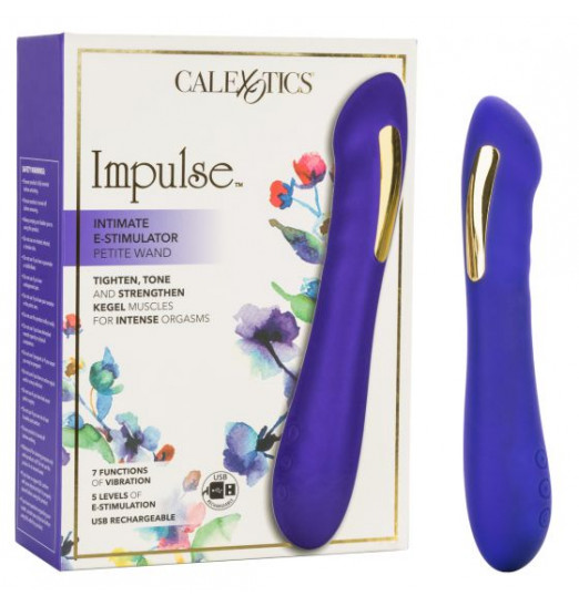 Фиолетовый вибратор с электростимуляцией Intimate E-Stimulator Petite Wand - 18,5 см.