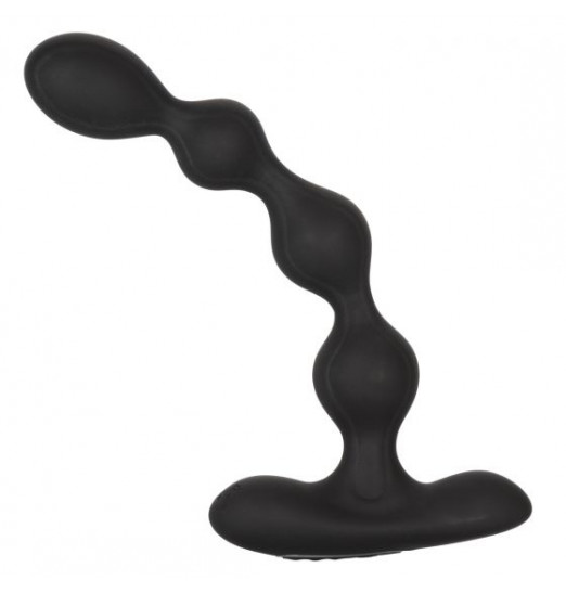 Черный анальный вибростимулятор Eclipse Slender Beads - 17,75 см.