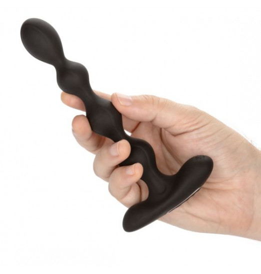 Черный анальный вибростимулятор Eclipse Slender Beads - 17,75 см.