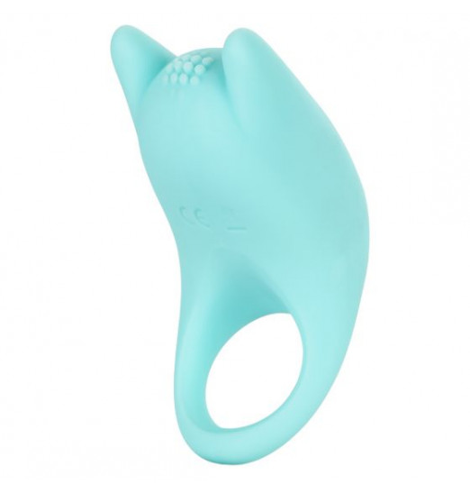 Нежно-голубое перезаряжаемое эрекционное кольцо Silicone Rechargeable Dual Exciter Enhancer