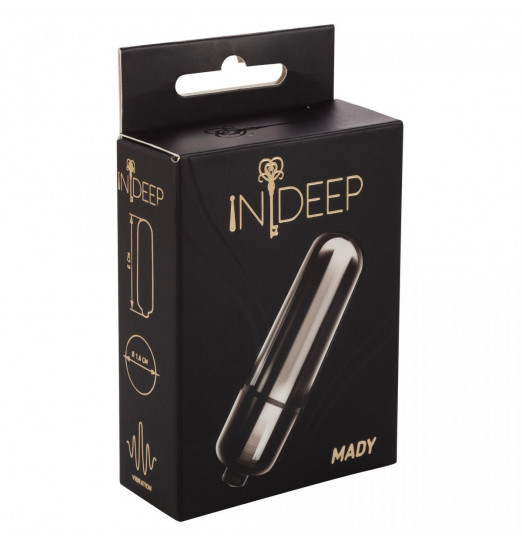 Черная гладкая вибропуля Mady - 6 см.