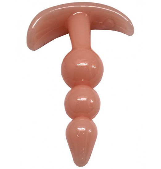 Телесная анальная пробка для ношения - 9 см.