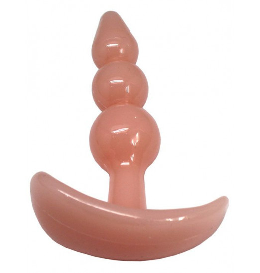 Телесная анальная пробка для ношения - 9 см.