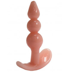 Телесная анальная пробка для ношения - 9 см.