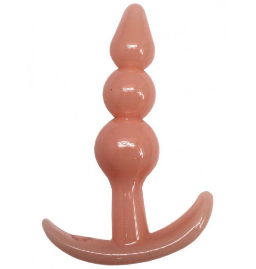 Телесная анальная пробка для ношения - 9 см.