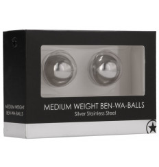 Серебристые вагинальные шарики Medium Weight Ben-Wa Balls