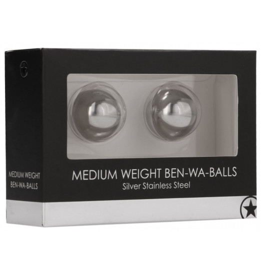 Серебристые вагинальные шарики Medium Weight Ben-Wa Balls