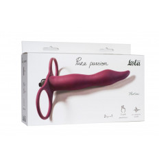 Бордовая вибронасадка для двойного проникновения Flirtini - 15,9 см.